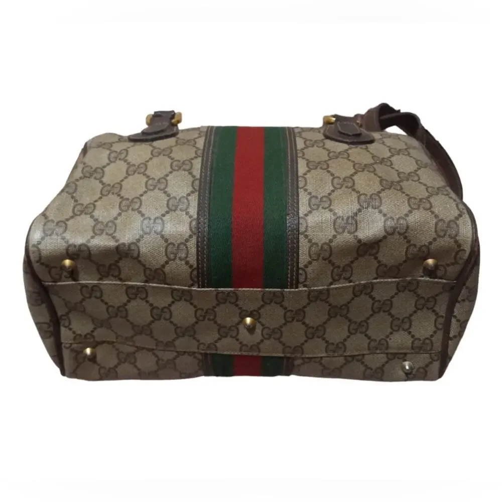 VTG Gucci Ophidia Stripe Boston Brown Doctor Bag - Picture 6 of 10